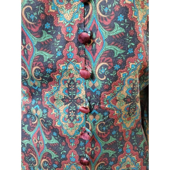 Vintage Kathie Lee Collection Multicolor Rayon Long Sleeve Knee Length Dress L - Picture 6 of 11